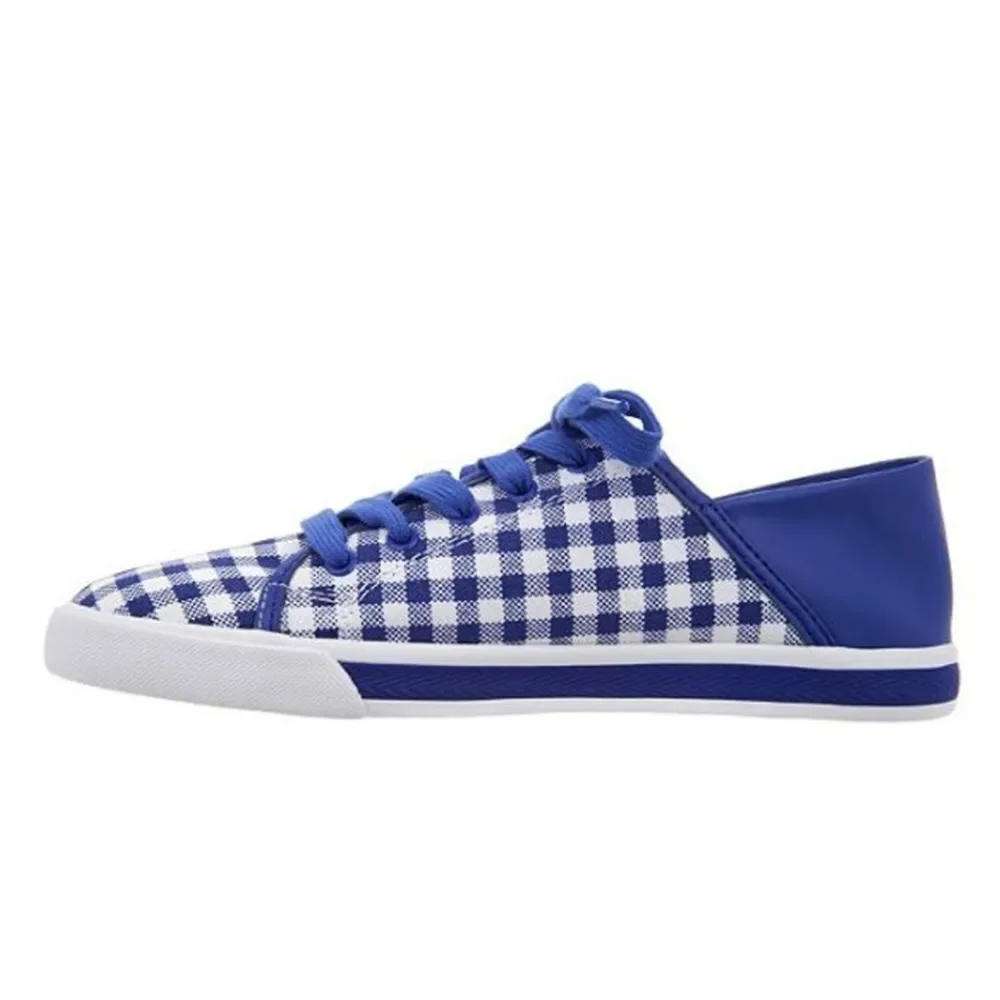 BRAND NEW ISAAC MIZRAHI MIZRAHI LIVE! LACE-UP GINGHAM SNEAKERS - Picture 6 of 14